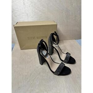 STEVE MADDEN Carrson Black Crystal HIGH HEELS Dancing Cocktail Formal Sparkle7.5